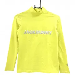 ジャックバニー 長袖ハイネックシャツ イエロー×シルバー ロゴプリント  レディース 0(S) ゴルフウェア Jack Bunny