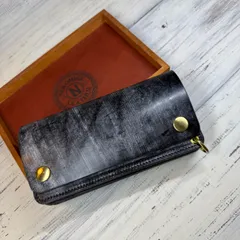 【トラッカーウォレット ロング 3層】 ブライドルレザー ゴールド ユニバーサル