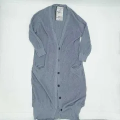 Mysty woman　ミスティウーマン　ロングニットカーディガン　ブルー　フリーサイズ　◇〇
