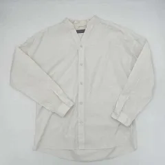 NANO UNIVERSE　ナノユニバース　ストライプ柄長袖シャツ　オフホワイト　Mサイズ　〇◇