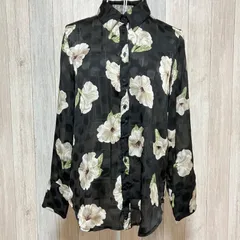 【 ZARA 】ザラ　シャツ　ブラウス　ドット柄　花、フラワー柄　ブラック　ホワイト　Sサイズ