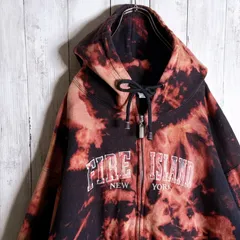 【入手困難】90s～ Vintage 古着 タイダイ ブリーチ加工 フルジップ パーカー #86584