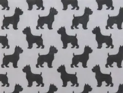 【ゆきちゃん限定】X2651 ウエスティ柄 シルエット グレー 生地 1m