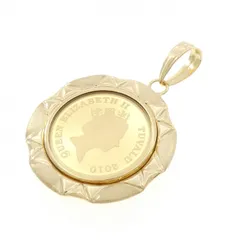 K18YG(枠) コイン ペンダント