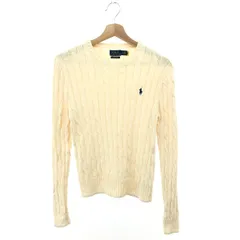POLO RALPH LAUREN ポロラルフローレン ケーブルニット サイズ:L 現行タグ/コットン/ポニー刺繍    アイボリーベージュ レディース / 240001185064