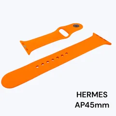 中古 時計バンド HERMES エルメス アップルウォッチ45ｍｍ オレンジ M/Lサイズ