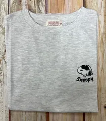 E.PEANUTS/スヌーピー/刺繍&プリントTシャツ　オートミール　Mサイズ 訳あり/新品未使用