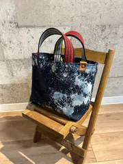 ブリーチ加工デニムのミニミニトートバッグ401