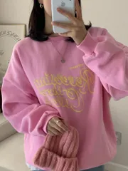 両面起毛レブニングスウェット(Tシャツ 裏毛 カジュアル ルーズフィット デイリー オーバーサイズ オーバーサイズ カットソー 長袖)