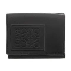 LOEWE ロエベ トライフォールド ウォレット 三つ折り財布 C565TR2X04 レディース レザー ブラック 中古
