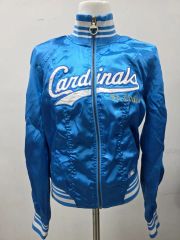 新品) MLB セントルイス Cardinals ブルー サテン ジャケット