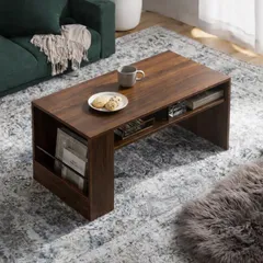 【収納付き】ローテーブル ブラウン 木目調 北欧風 センターテーブル リビング