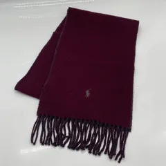 KO3818□ポロラルフローレン マフラー バイカラー ボルドー×グレー