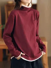 二重 タートルネック ニット) タートルネック セーター バイカラー ハイネック ハイネック ハイネック セーター