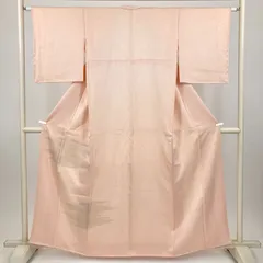 たんす屋 TANSU-YA 着物 リユース着物 付下訪問着 ペールピンク セミフォーマル 縫い取り 霞 袷 絹 未洗い 【身丈】155cm【裄丈】63cm MS7371