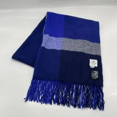 KO3819□ランバン オンブルー カシミヤ100％ ストール マフラー ブルー系 大判