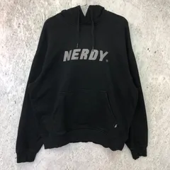 NERDY ノルディ ビッグロゴ プルオーバー フーディ ブラック Lサイズ 〇◇☆のサムネイル