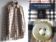 希少 90sビンテージ USA製 BURBERRY LONDON バーバリー ロンドン ノバチェックシャツ US:S(JP:Mサイズ程) ベージュ VINTAGE