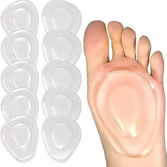 enconson 理学療法士監修足裏パッド10枚セット シリコン ジェル 透明 靴擦れ 衝撃吸収 圧力分散 魚の目 ソフト滑り止め インソール 中足骨パッド (クリア,  フリー)