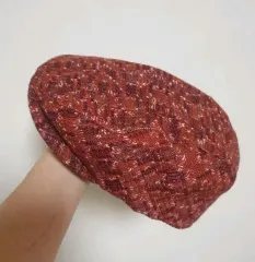 ニット風ハンチングキャップ キャスケット ベレー帽 冬用帽子