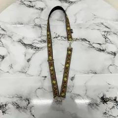 スマホストラップ(25mm幅)【ブラック×花】