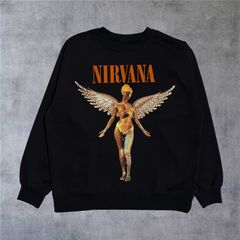 NIRVANA ロングスリーブTシャツ ヴィンテージ加工ブラック - メルカリ