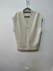 カルバン・クライン ジーンズ Vネック ニット オーバーサイズ ベスト XS アイボリー
