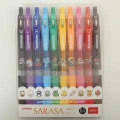 [NI] 未開封　SARASA　サラサクリップ　スーパー マリオ パワーアップ カラー ボールペン 10本セット　ゼブラ　0.5mm　ノック式　水性　Nintendo TOKYO 限定