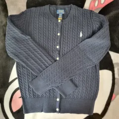 ポロ ラルフローレン ガールズ ニット カーディガン ネイビー XL