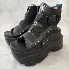 YOSUKE ヨースケ 厚底サンダル 美品 サイドジップ ブラック 黒 L 24.5cm