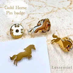 【 ゴールド 馬 ピンバッジ 】 1個 午年 馬主 競馬 競走馬 うま ウマ horse ブローチ 胸飾り 装飾ピン 開運 金運 黄金 縁起 アンティーク アクセサリー ジュエリー ファッション 小物 ワンポイント プレゼント おしゃれ アクセント かわいい