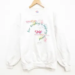 XL/古着 ジャージーズ 長袖 スウェット メンズ 90年代 90s ハンド クルーネック USA製 白 25dec13