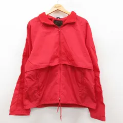 M/古着 エディーバウアー 長袖 ナイロン ジャケット メンズ 90年代 90s ラグラン 赤 内側メッシュ 25dec13