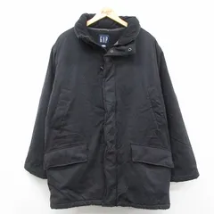 L/古着 ギャップ GAP 長袖 ジャケット メンズ 00年代 00s ロング丈 黒 内側フリース 25dec13