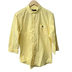 Burberry Black Label(バーバリーブラックレーベル) 七分袖シャツ サイズ3 L メンズ美品  - イエロー×白 チェック柄