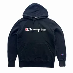 チャンピオン パーカー メンズ M ブラック スウェット トレーナー 黒 細身 きれいめ 胸ロゴ