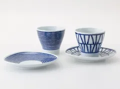 藍玉 カップ＆トレー ペア 波佐見焼 日本製