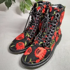 STEVE MADDEN/スティーブ・マデン/ショートブーツ/レースアップ/サイドジッパー/ブラック/黒レッド/赤/グリーン/緑/24.0cmのサムネイル
