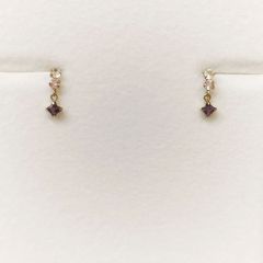 【最終お値下げ】フェスタリアビジュソフィア　k18ライトパープルアメジストピアス 最終お値下げ】フェスタリアビジュソフィア k18ライトパープル