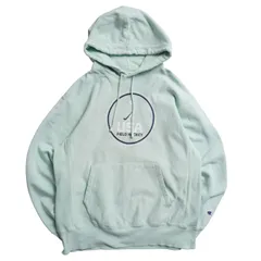 Champion リバースウィーブ プルオーバーパーカー プリント ミントグリーン L