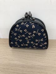 甲州印伝 現地購入品 トンボ模様 コインケース ネイビー 短期間出品