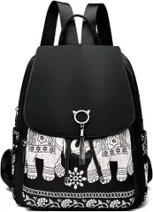 NEXSTAGES リュック レディース 3way 肩掛け 手持ち ショルダーバッグ リュックサック 猫 猫耳リング 前掛け 軽量 通勤 通学 (エレファント,  ミディアム)