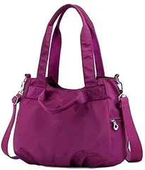airupo アイルポ3パターン 軽量 旅行 普段使い 大容量 トート ショルダーバッグ レディース ナイロン 斜め掛け (パープル)