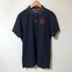 E137　マンシングウエア　ネイビー　半袖　ポロシャツ　ゴルフウエア　