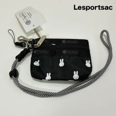 LeSportsac レスポートサック☆2段ジップコインケース ミニポーチ Dick Bruna コラボ ミッフィー ディックブルーナ MIFFY AND DAN BLACK