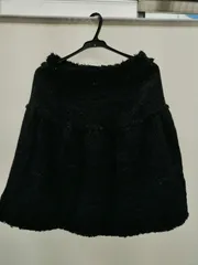 【新品タグ付】M-premier BLACK ツイード ギャザースカート 36