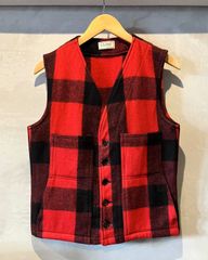 LL BEAN エルエルビーン ナイロン フリース ベスト オレンジ 古着 XL