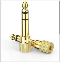 ★UGREEN 3.5mm 6.35mm 変換アダプタ オーディオケーブル ステレオミニプラグ(メス)⇒ステレオ標準プラグ(オス) 24K金メッキコネクタ 3.5mm to 6.35mm 変換プラグ