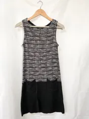 「クリーニング済み」コムサイズム ニットチュニック F 黒白