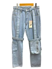 MNML (ミニマル) V265  バギーデニムパンツ ベルトストラップ カーゴポケット 裾ダブル 28 インディゴブルー メンズ/199